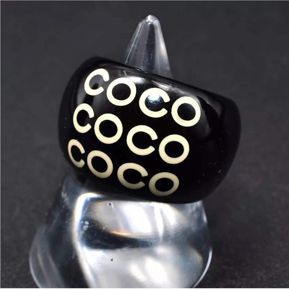 CHANEL Black and White COCO Ring